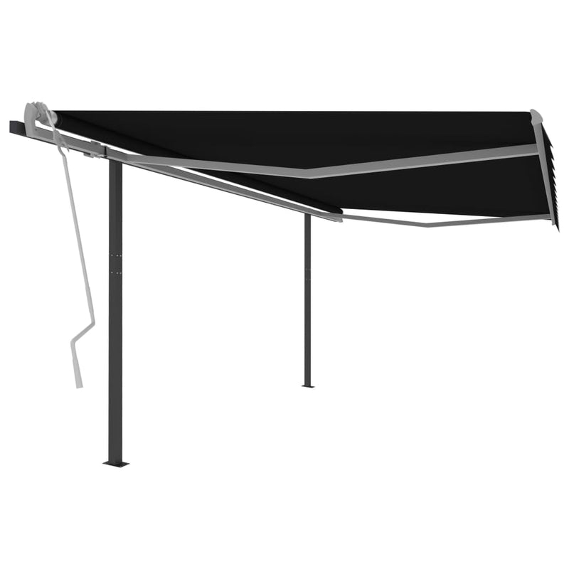 Automatic Retractable Awning with Posts 4x3 m Anthracite Payday Deals