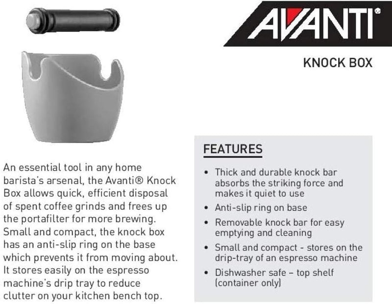 Avanti Coffee Espresso Grinds Waste Tamp Knock Box Bin Bucket Container in Silver Payday Deals