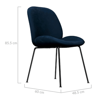 Avery Classic Blue Velvet Dining Chair Set of 2 Payday Deals