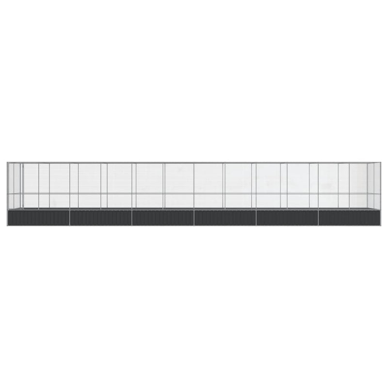 Aviary with Extension Silver 1246x207x212 cm Steel Payday Deals
