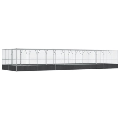 Aviary with Extension Silver 1246x414x212 cm Steel Payday Deals