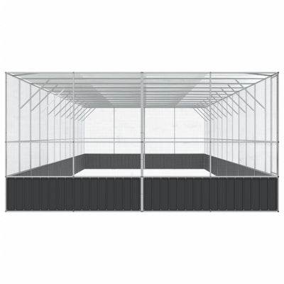 Aviary with Extension Silver 1246x414x212 cm Steel Payday Deals