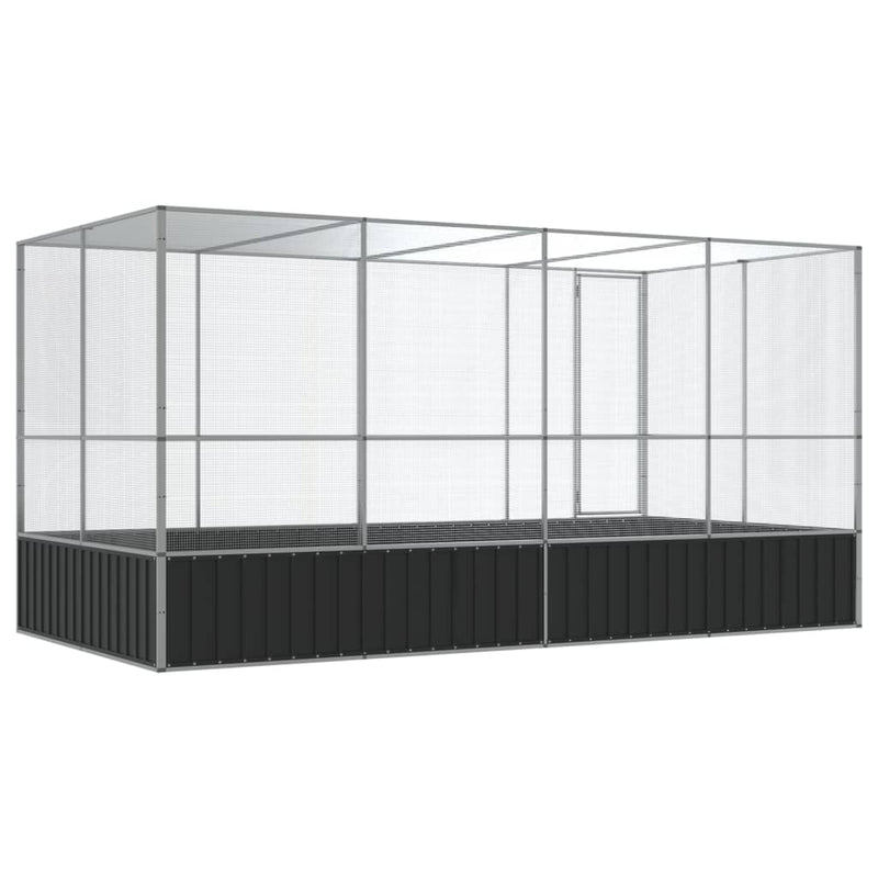 Aviary with Extension Silver 418x207x212 cm Steel Payday Deals