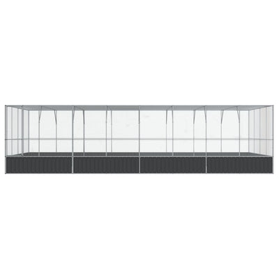 Aviary with Extension Silver 832x414x212 cm Steel Payday Deals