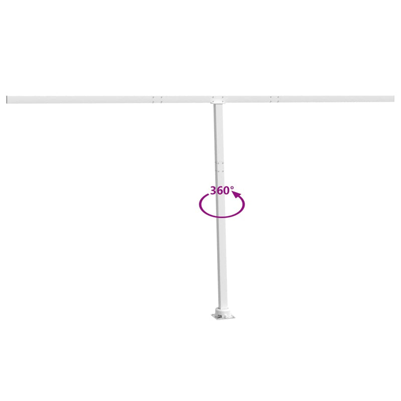 Awning Post Set White 450x245 cm Iron Payday Deals