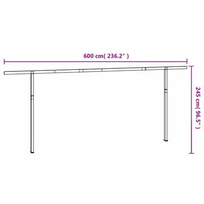 Awning Post Set White 600x245 cm Iron Payday Deals