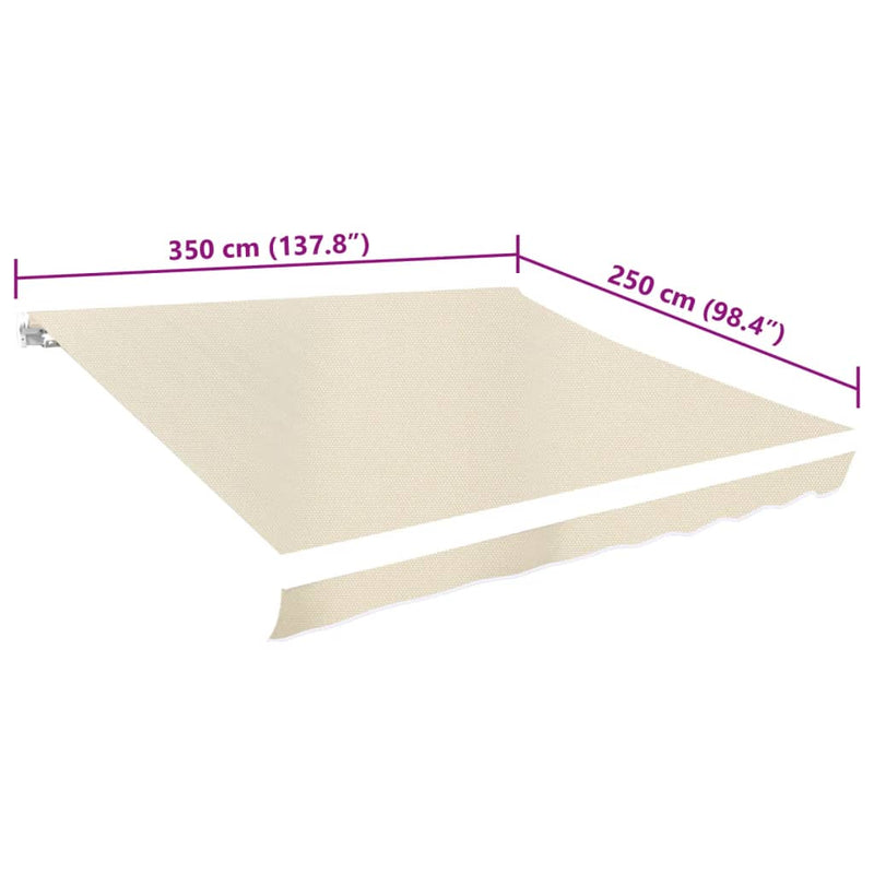 Awning Top Sunshade Canvas Cream 350x250 cm Payday Deals