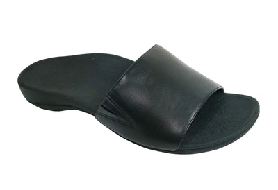 Axign Becky Elastic Orthotic Slides Thongs Flip Flops - Black Payday Deals