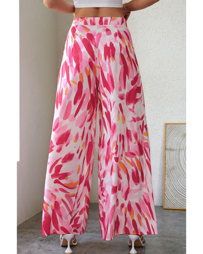 Azura Exchange Abstract Floral Print Wide Leg Pants - 12 US Payday Deals