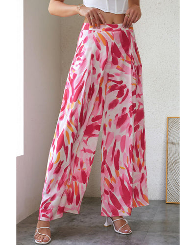 Azura Exchange Abstract Floral Print Wide Leg Pants - 12 US Payday Deals