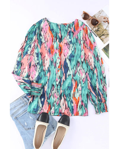 Azura Exchange Abstract Print Long Sleeve Shirt - L Payday Deals