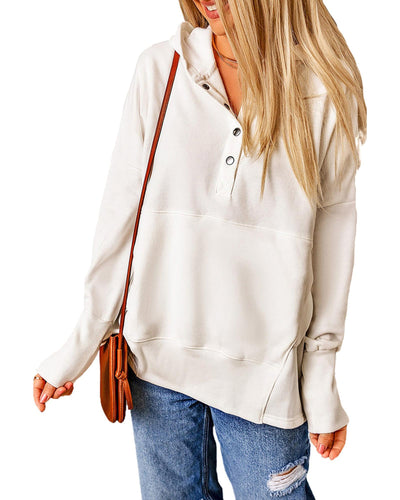 Azura Exchange Batwing Sleeve Henley Hoodie with Pockets - 2XL Payday Deals