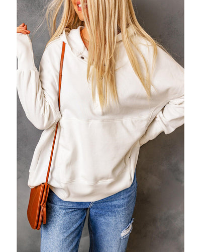 Azura Exchange Batwing Sleeve Henley Hoodie with Pockets - M Payday Deals