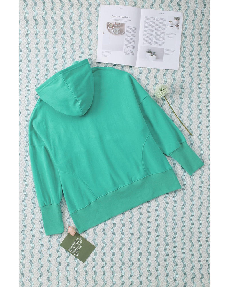 Azura Exchange Batwing Sleeve Pocketed Henley Hoodie - S Payday Deals