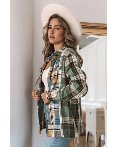 Azura Exchange Button Up Plaid Shacket - S Payday Deals