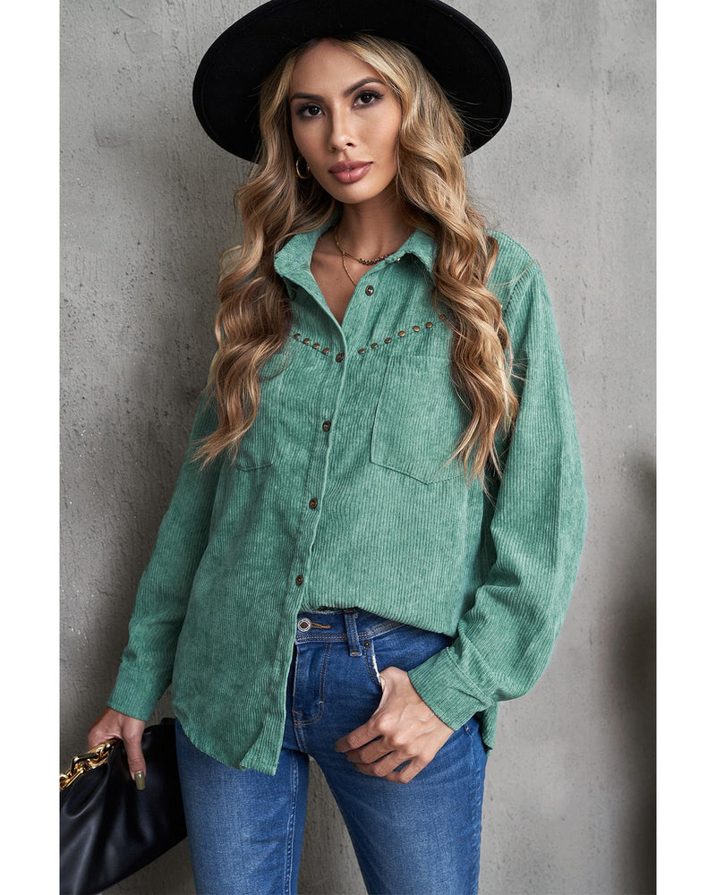 Azura Exchange Buttoned Corduroy Shirt with Pockets - 2XL Payday Deals