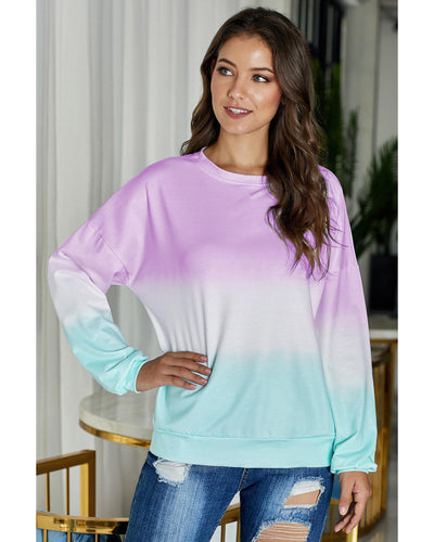 Azura Exchange Color Block Tie Dye Pullover Sweatshirt - S
