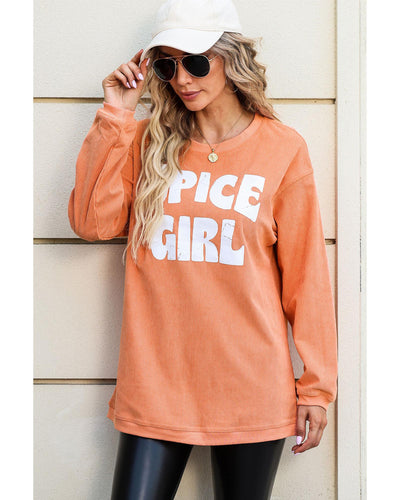 Azura Exchange Corded Spicy Girl Graphic Sweatshirt - S Payday Deals