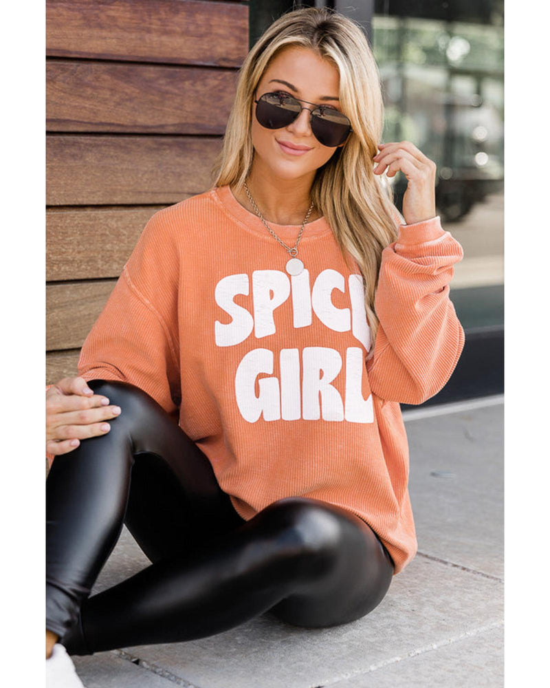 Azura Exchange Corded Spicy Girl Graphic Sweatshirt - S Payday Deals