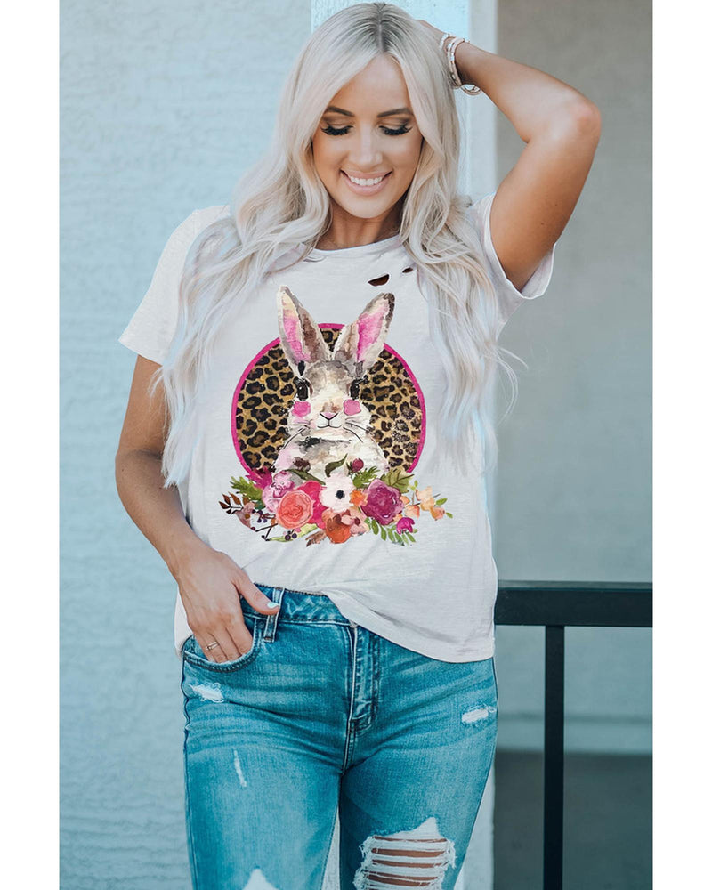 Azura Exchange Distressed Bunny T Shirt - S Payday Deals