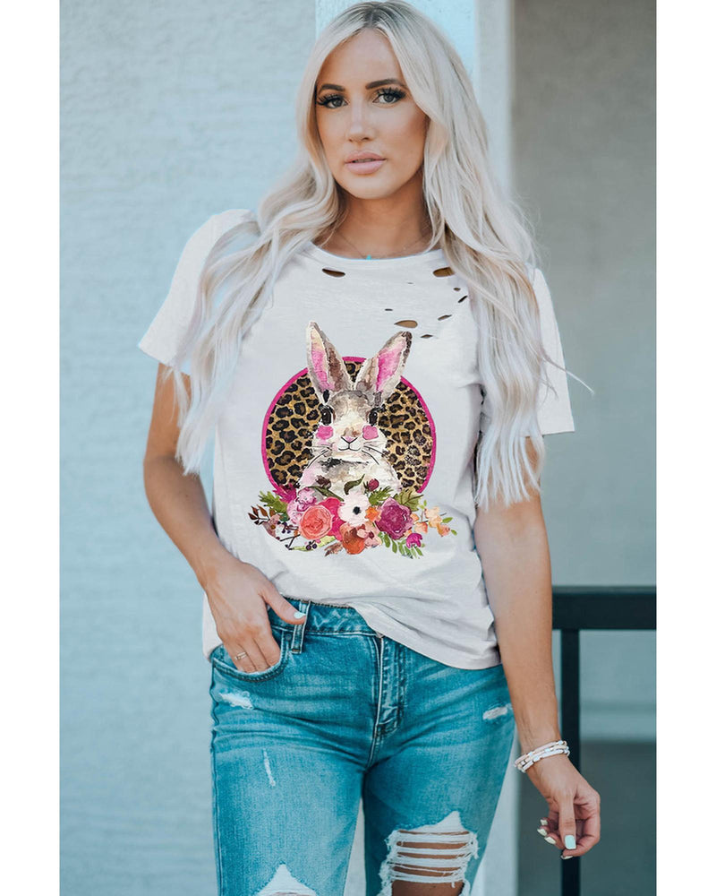 Azura Exchange Distressed Bunny T Shirt - S Payday Deals