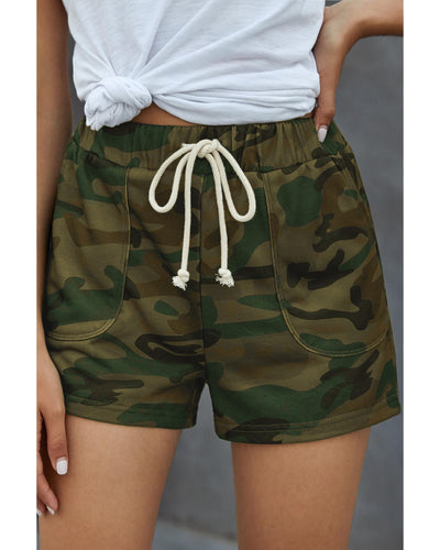 Azura Exchange Drawstring Camouflage Shorts - L