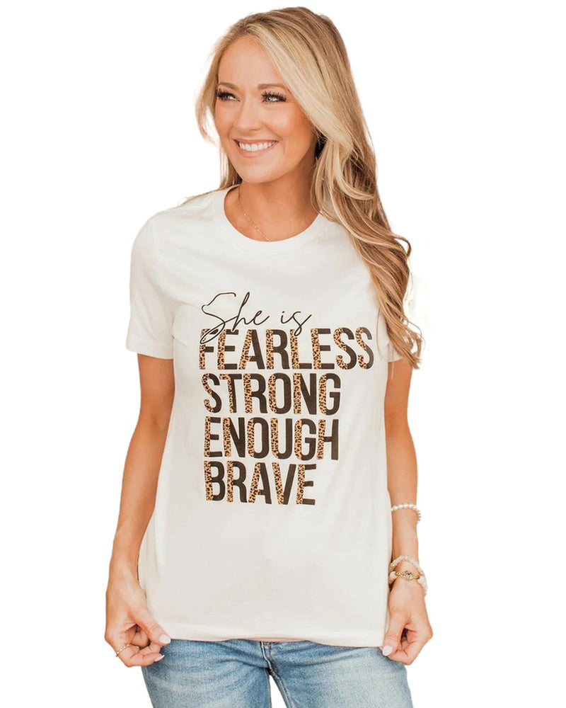 Azura Exchange FEARLESS STRONG ENOUGH BRAVE Graphic Tee - S Payday Deals