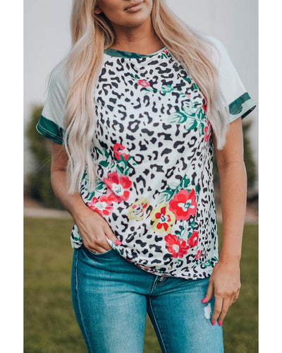 Azura Exchange Floral Camouflage Raglan Sleeve T-shirt - XL Payday Deals