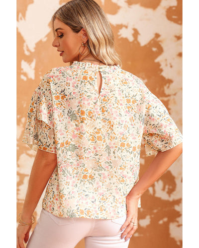 Azura Exchange Floral Print Wide Ruffle Sleeves Blouse - XL Payday Deals