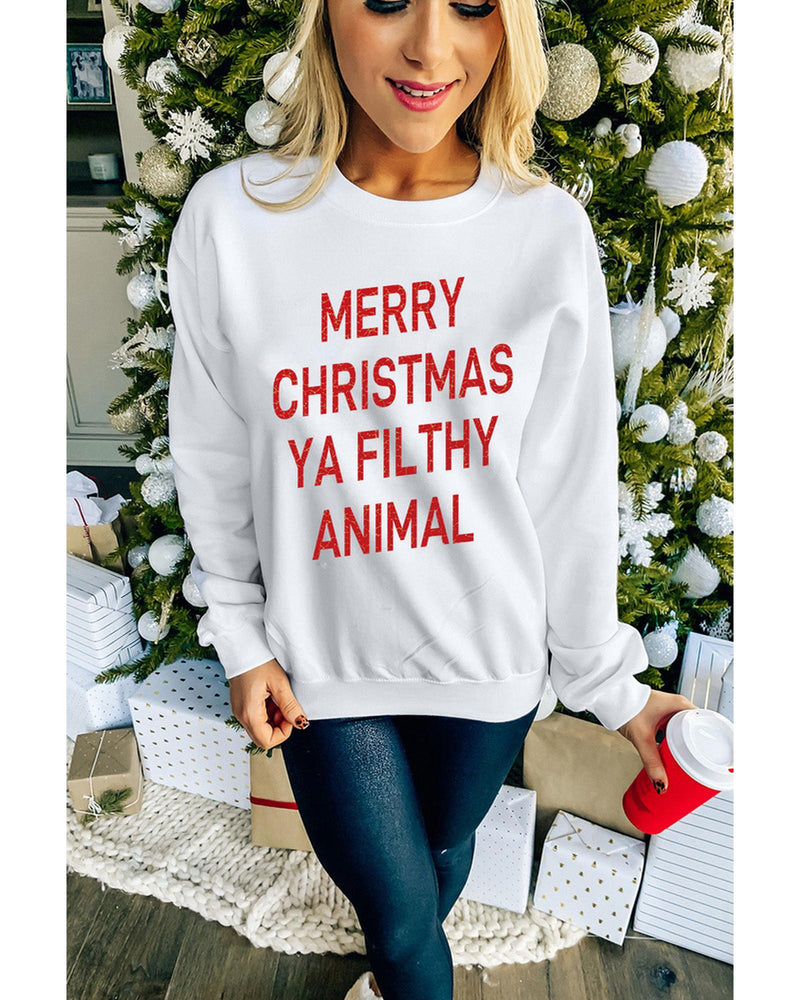 Azura Exchange Graphic Sweatshirt - Merry Christmas Ya Filthy Animal - XL Payday Deals
