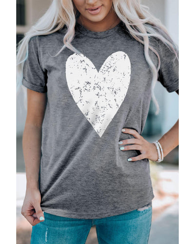Azura Exchange Heart Graphic Print T-Shirt - XL Payday Deals