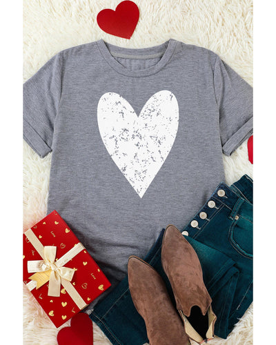 Azura Exchange Heart Graphic Print T-Shirt - XL Payday Deals