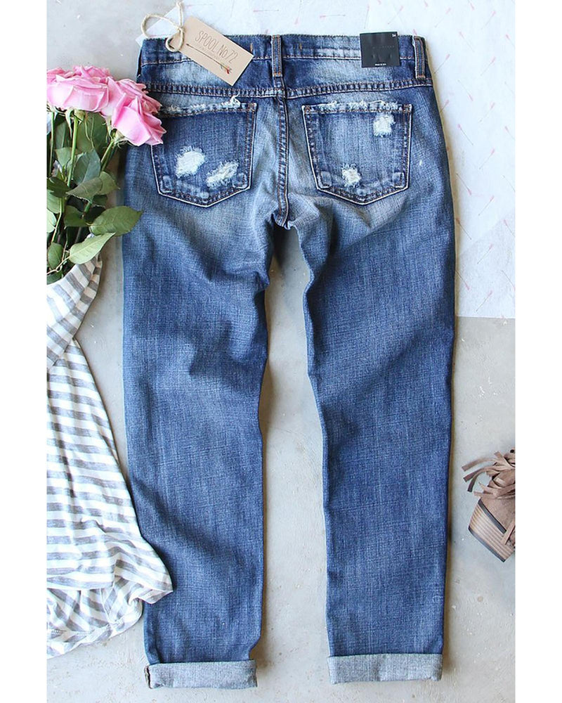 Azura Exchange Heart Patchwork Distressed Jeans - 18 US Payday Deals