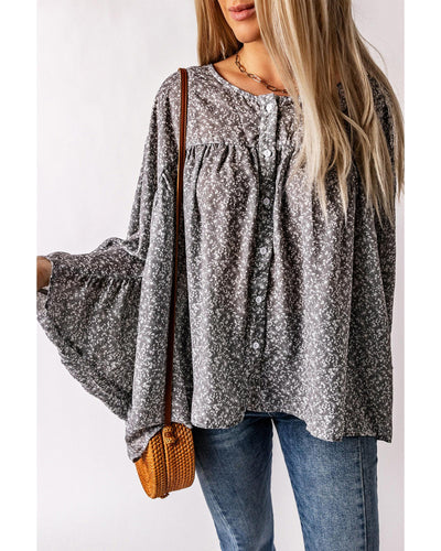 Azura Exchange Kimono Sleeve Ruched Blouse - S Payday Deals