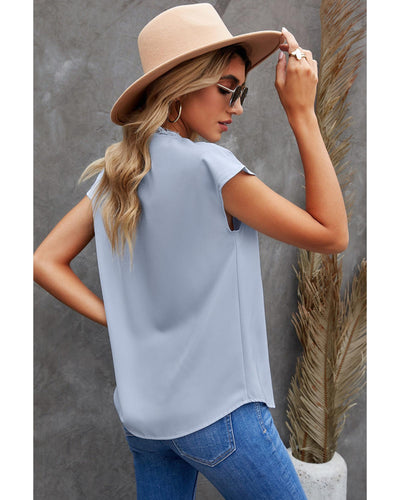 Azura Exchange Lace Trim V Neck T-shirt - M Payday Deals