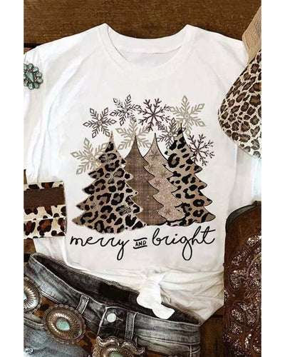 Azura Exchange Leopard Christmas Tree Graphic Print T-Shirt - XL