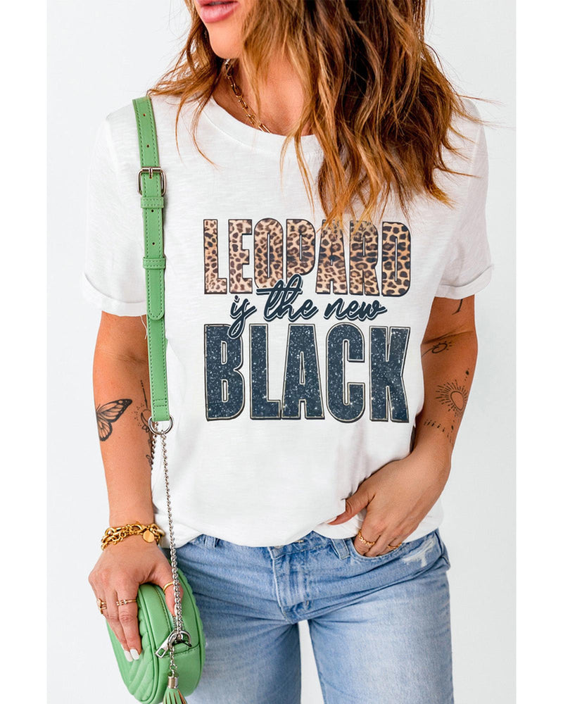 Azura Exchange Leopard Print Western Fashion T-Shirt - M Payday Deals