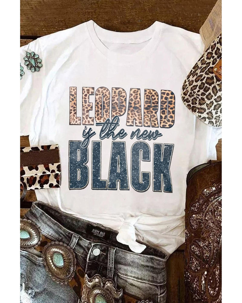 Azura Exchange Leopard Print Western Fashion T-Shirt - M Payday Deals