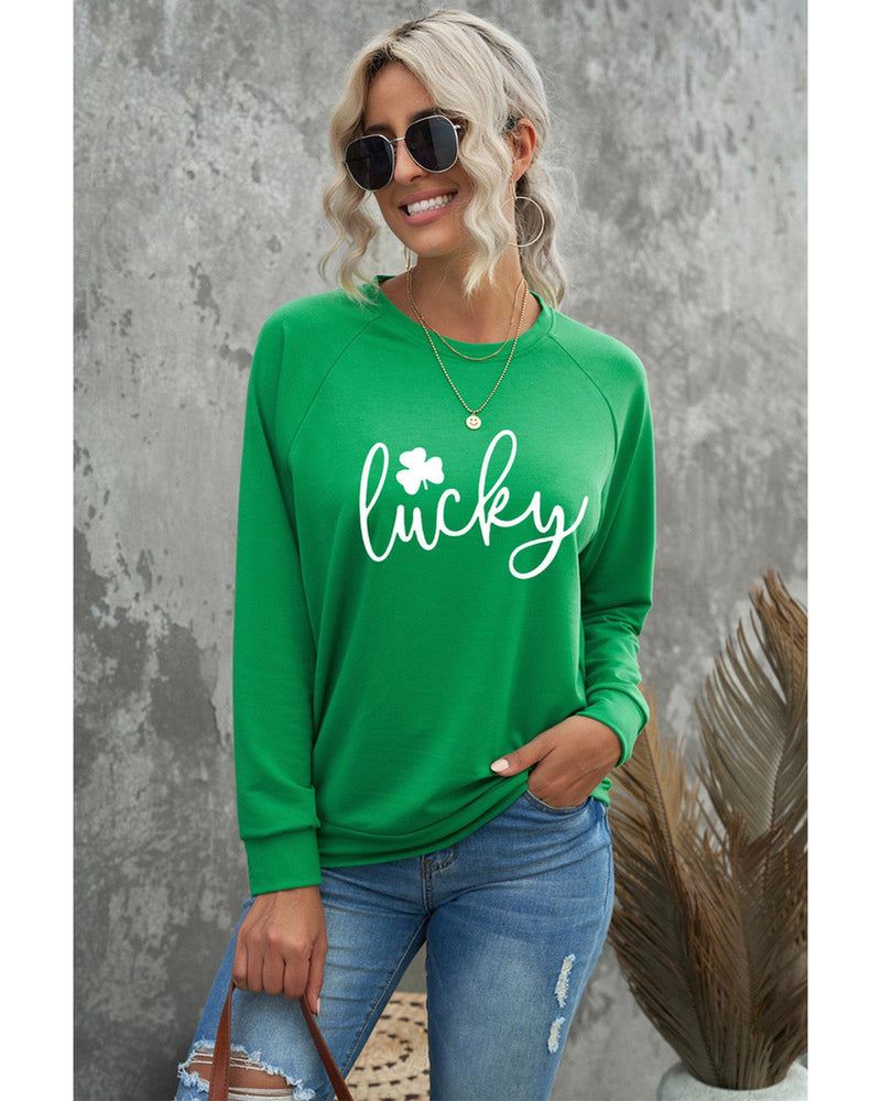 Azura Exchange Lucky Clover Print Graphic Sweatshirt - 2XL Payday Deals