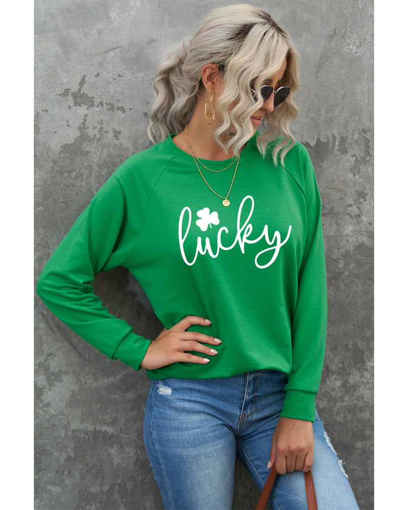 Azura Exchange Lucky Clover Print Graphic Sweatshirt - 2XL Payday Deals