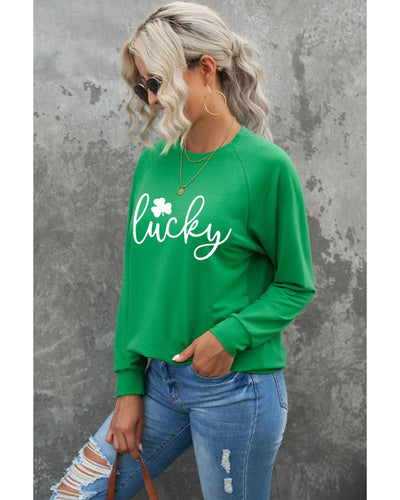 Azura Exchange Lucky Clover Print Graphic Sweatshirt - XL Payday Deals