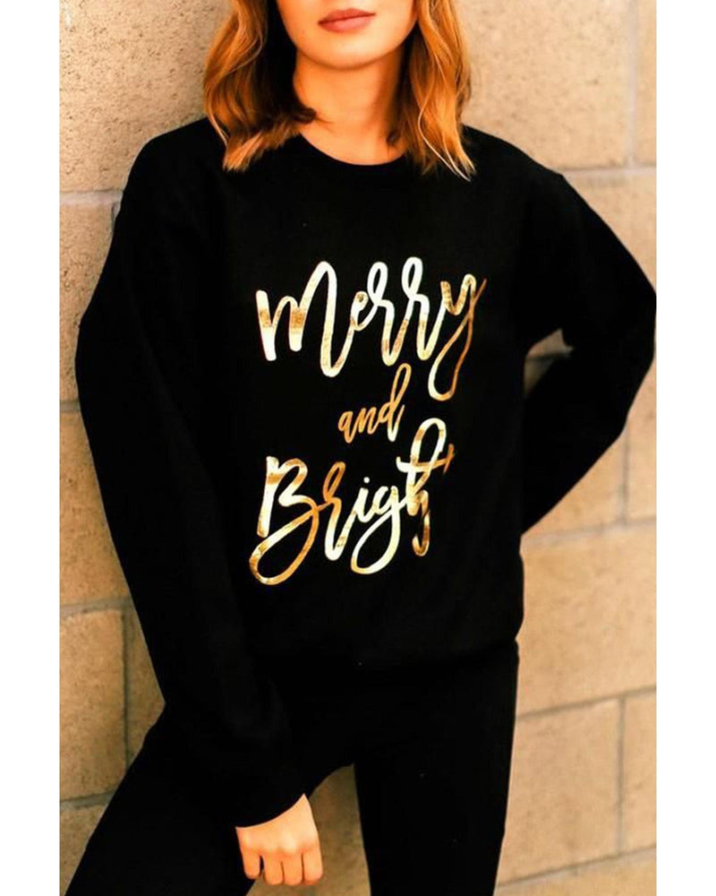 Azura Exchange Merry & Bright Print Sweatshirt - L Payday Deals