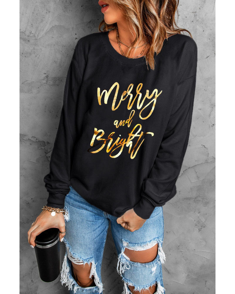 Azura Exchange Merry & Bright Print Sweatshirt - M Payday Deals