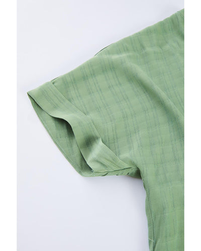 Azura Exchange Plaid Print V Neck Short Sleeve Shirt - S Payday Deals