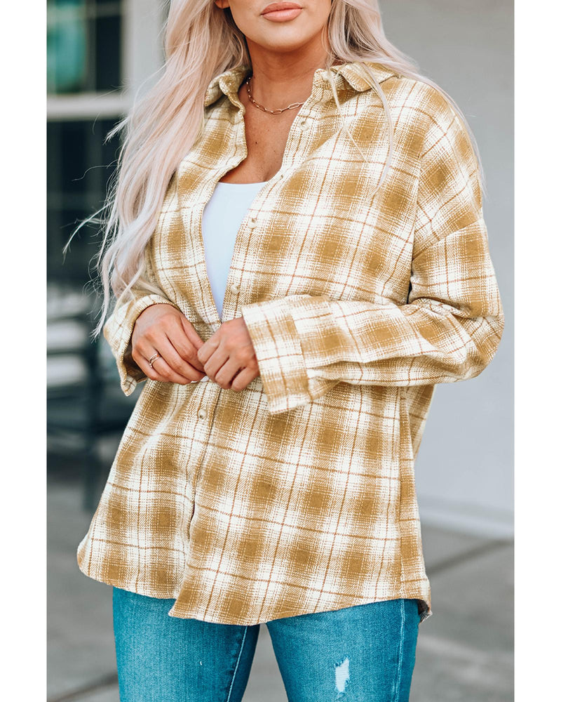 Azura Exchange Plaid Shirt with Turn Down Collar - M Payday Deals