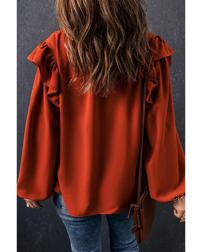 Azura Exchange Pleated V Neck Blouse - 2XL Payday Deals