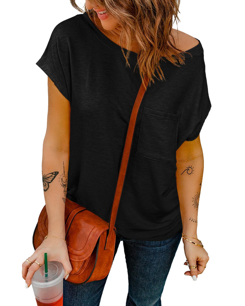 Azura Exchange Pocketed Tee with Side Slits - S Payday Deals