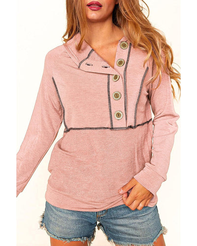 Azura Exchange Princess Line Out Seam Hoodie with Front Buttons - L
