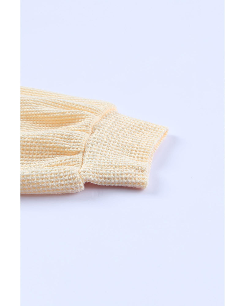 Azura Exchange Puff Sleeve Waffle Knit Top - M Payday Deals