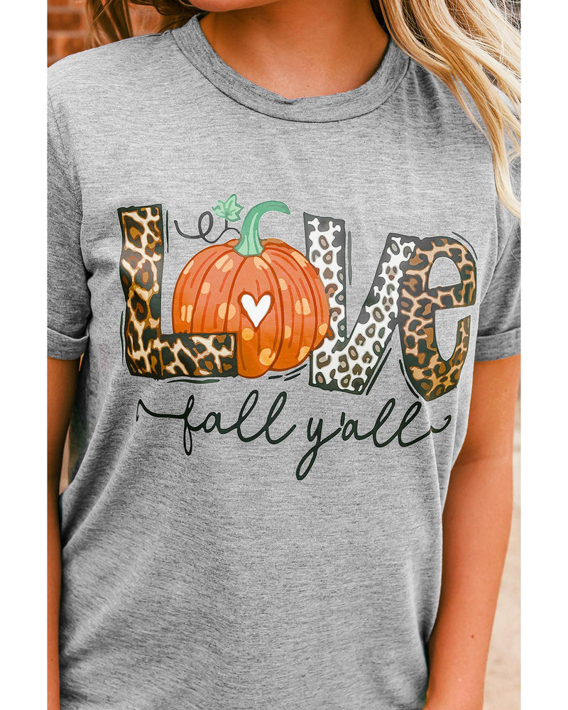 Azura Exchange Pumpkin Leopard T-Shirt - Love Fall Yall - S Payday Deals